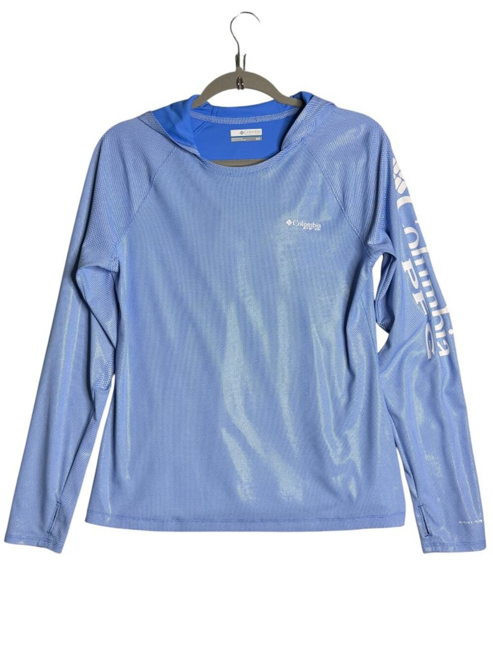Columbia PFG Terminal Tackle Long Sleeve Blue Hoodie